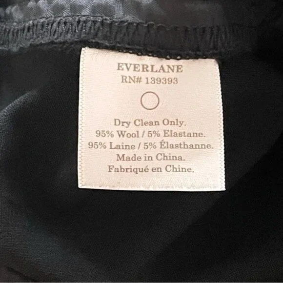EVERLANE Black mid rise slim Wool skinny career Pants RN# 139393 size 8 - Picture 8 of 10